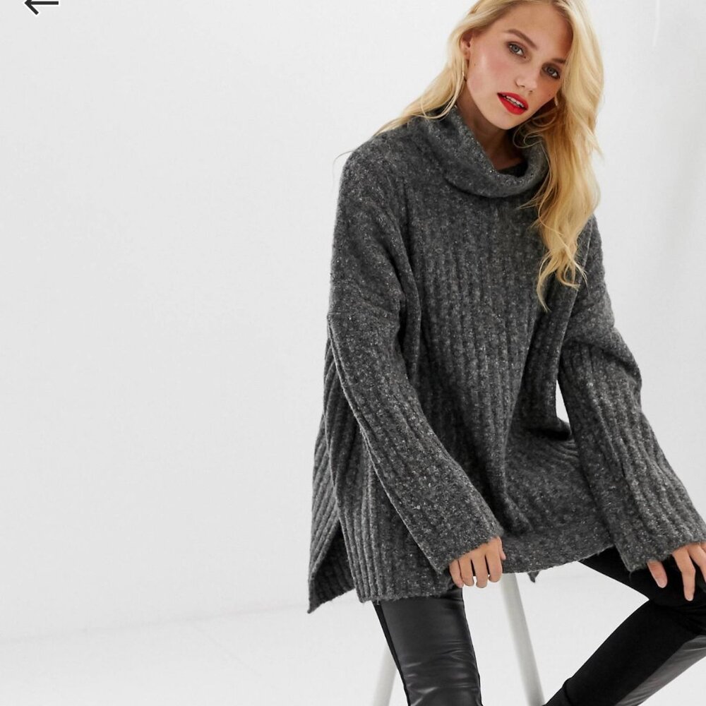 French Connection Riva Roll Neck Sweater in Wool Blend